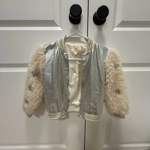 Hannah Banana Silver and Cream Kids Jacket - Picture 1 of 8